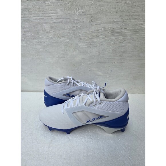 Men's Size 9 Nike Alpha Menace 4 Pro White Royal Blue Football Cleats FD7037-103 - Picture 6 of 7